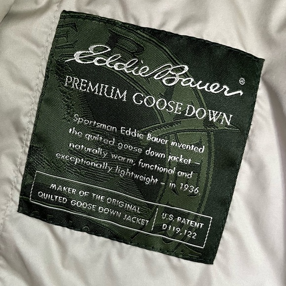 Eddie Bauer Cream Quilted Goose Down Vest Size XL - Picture 5 of 10
